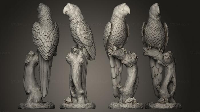 Bird figurines (Parrot Ara red, STKB_0055) 3D models for cnc